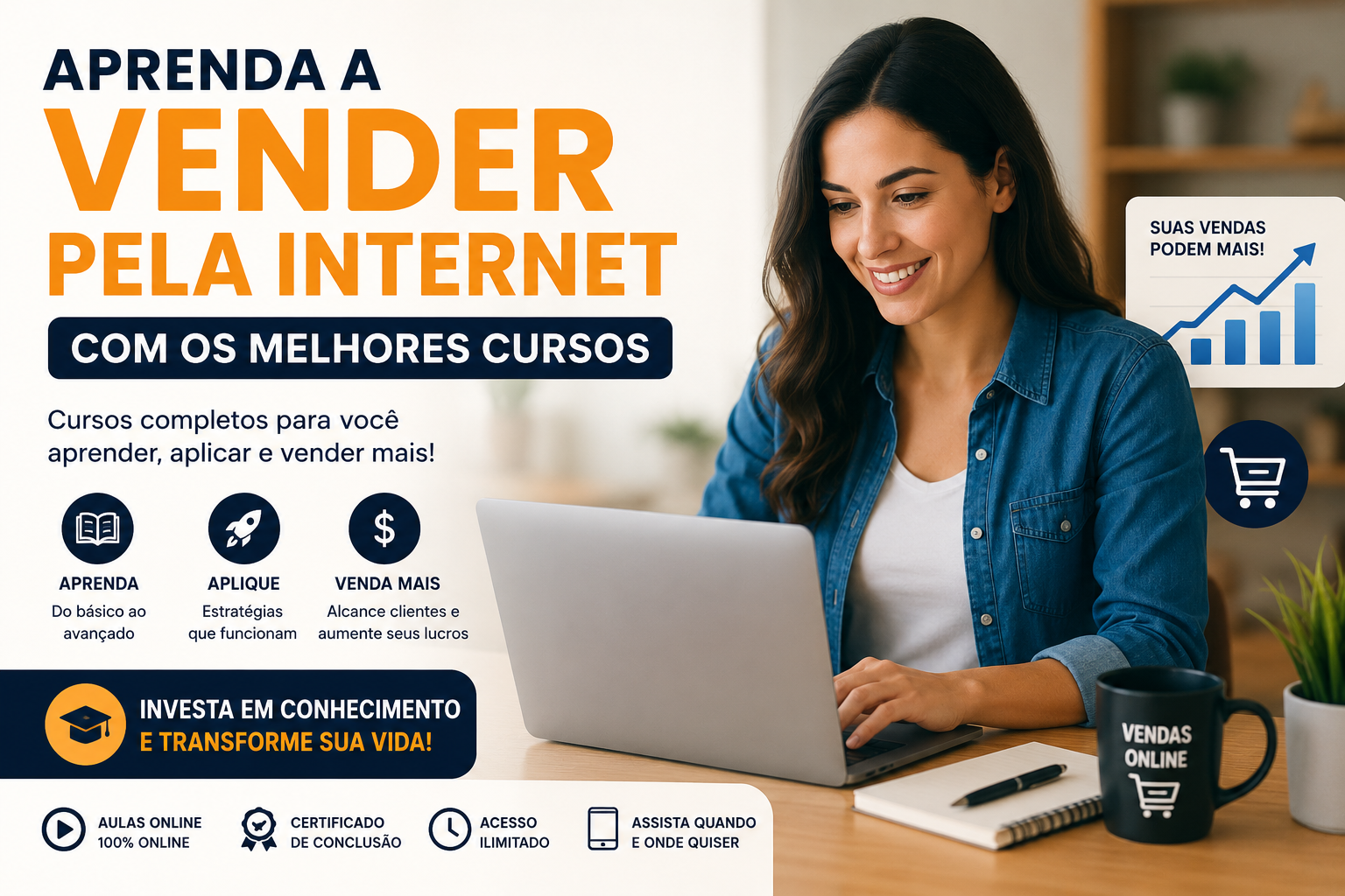mulher vendendo pela internet