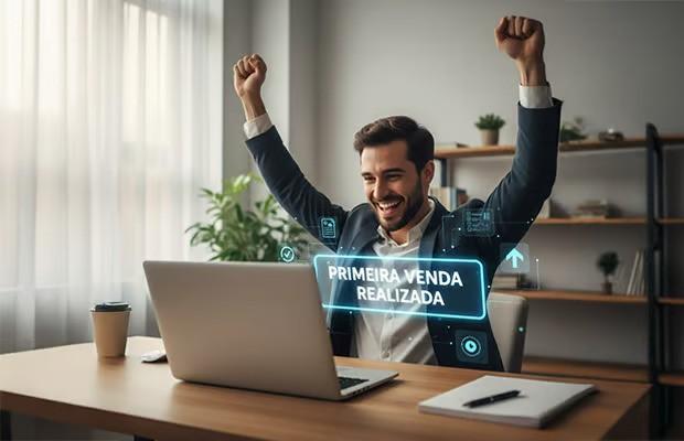 homem fazendo suas vendas pela internet